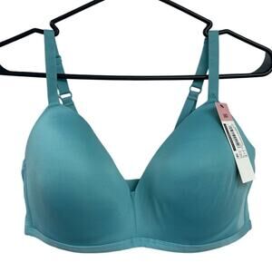 NWT New Kindly Womens Size 38D Blue Wire Free Adjustable Strap T Shirt Bra
